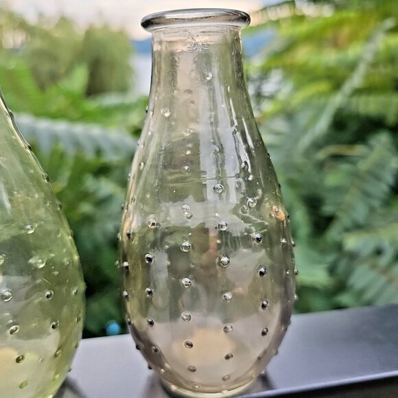 Hobnail Glass Bud Vases Set Of 3,  MCM Vintage 5.50” - Picture 3 of 16